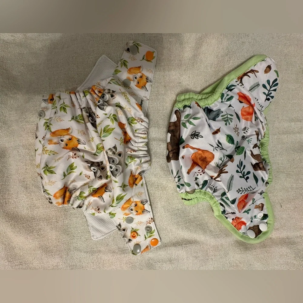 Animal Print Reusable Diaper Set